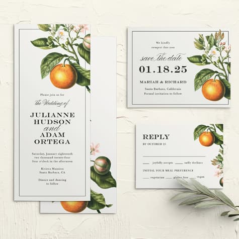 Citrus Celebration Tea Wedding Invitations
