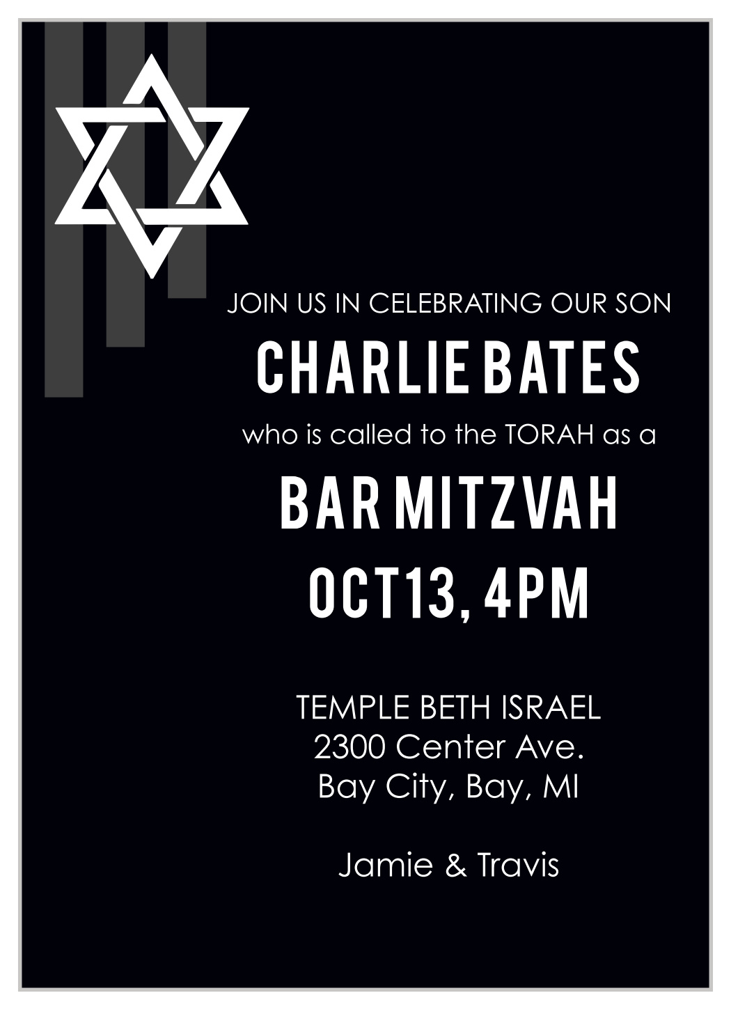 Hanging Banners Bar Mitzvah Invitations