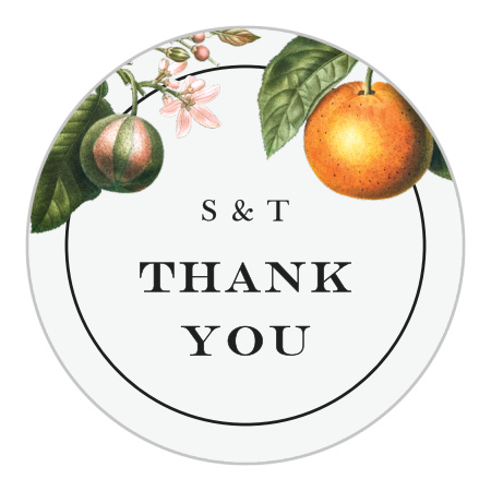 Citrus Celebration Wedding Stickers