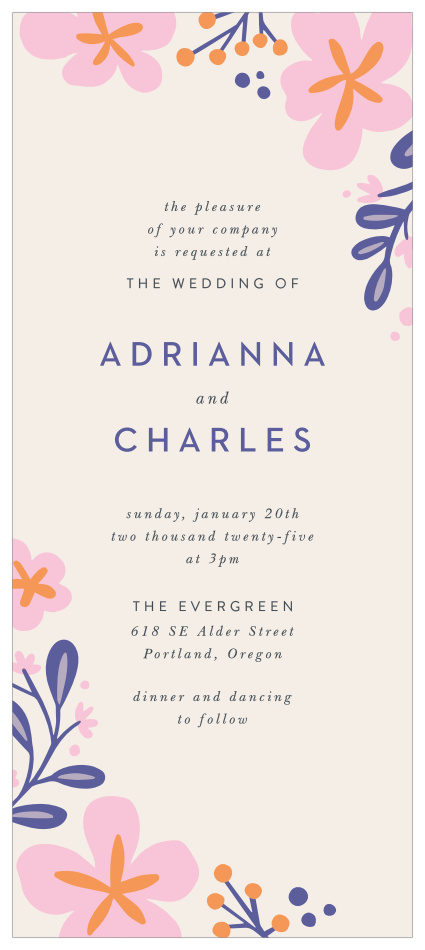 Surround yourselves with family and friends on your special day with our Fluid Florals Tea Wedding Invitations.