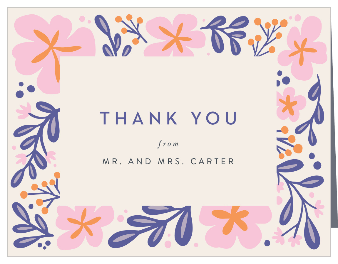 Fluid Florals Wedding Thank You Cards