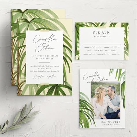 Painted Palm Wedding Invitations