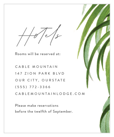 Painted Palm Accommodation Cards