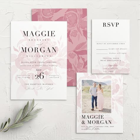 Fresh Peonies Wedding Invitations
