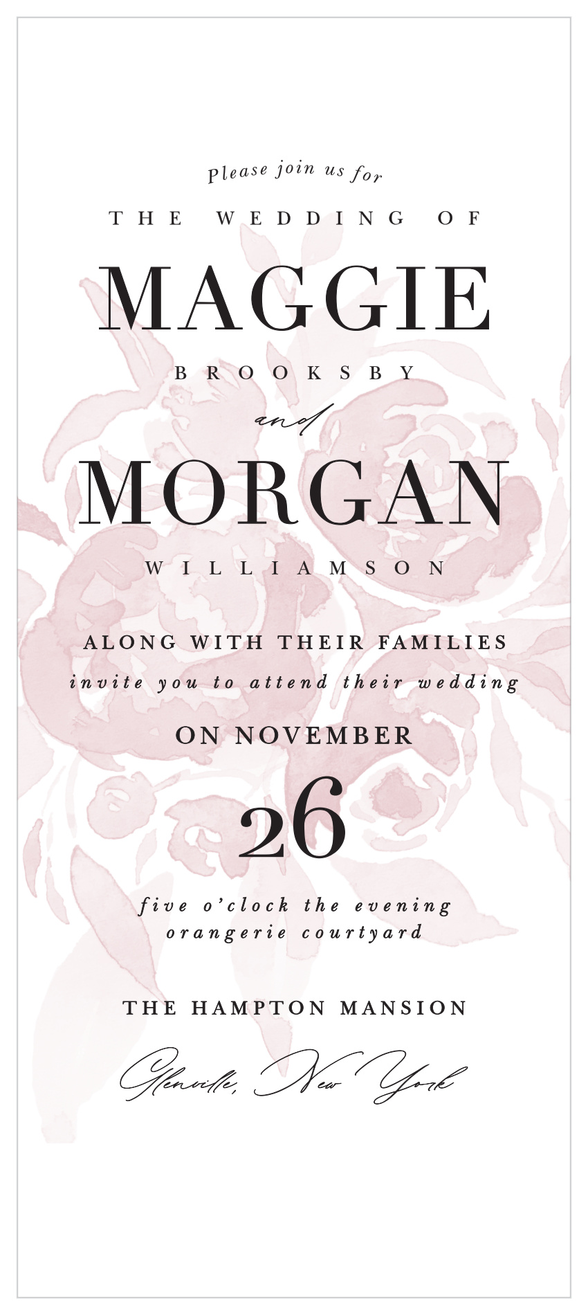 Fresh Peonies Tea Wedding Invitations