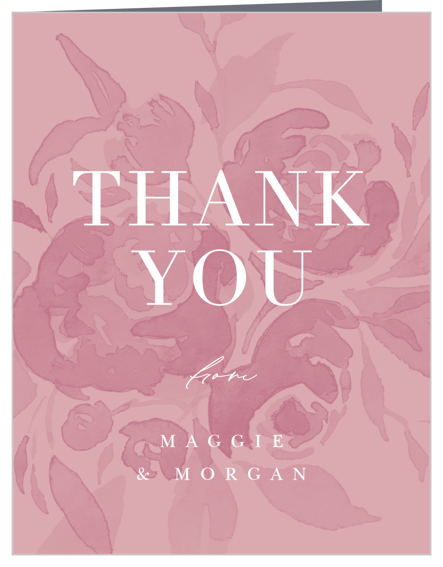 Fresh Peonies Wedding Thank You Cards
