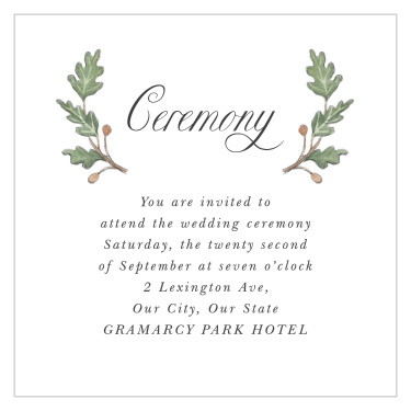 Oak Leaves Ceremony Cards