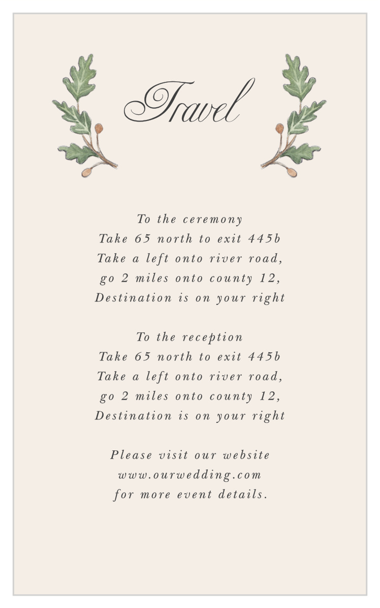 Oak Leaves Direction Cards