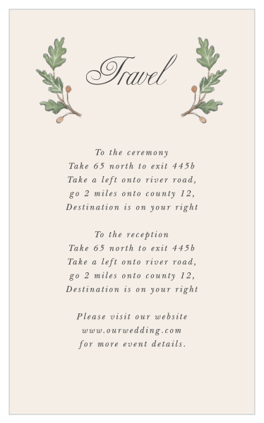 Oak Leaves Direction Cards
