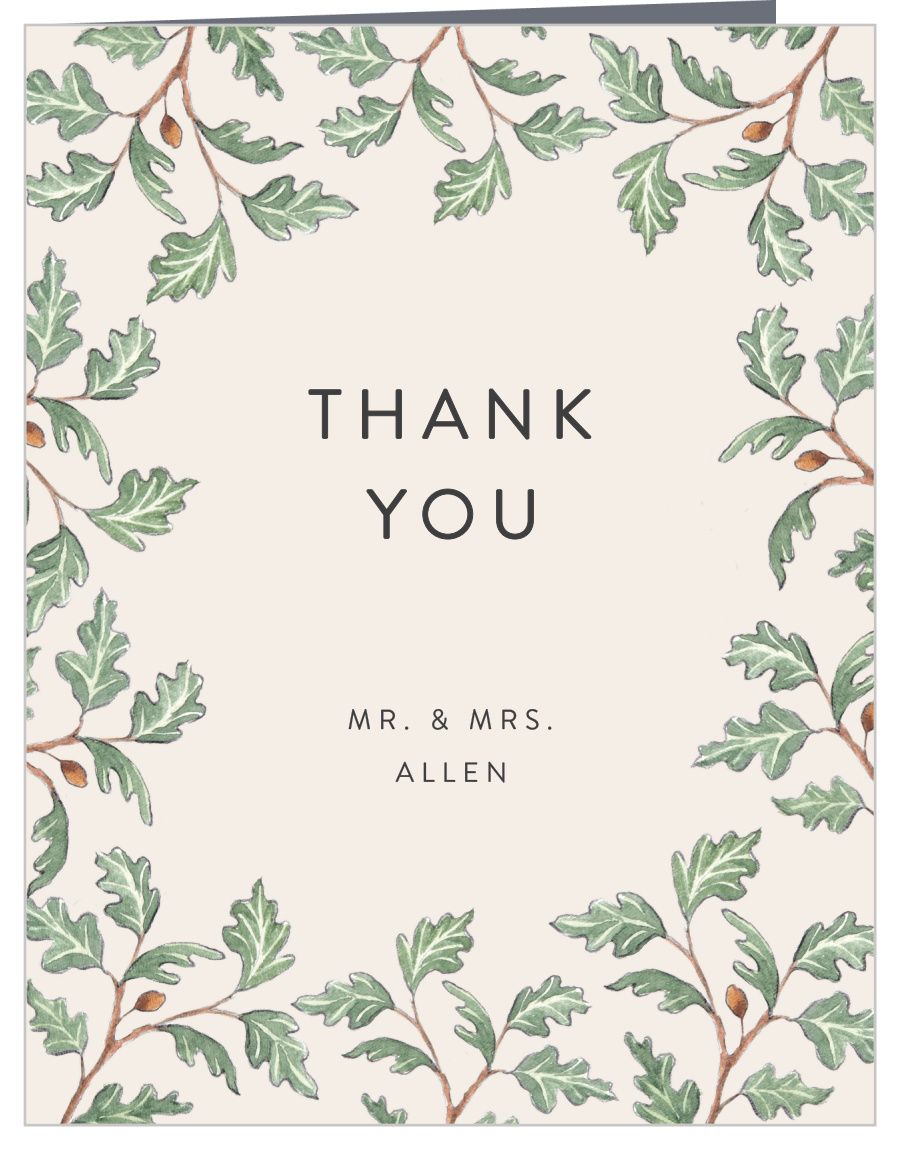 Oak Leaves Wedding Thank You Cards