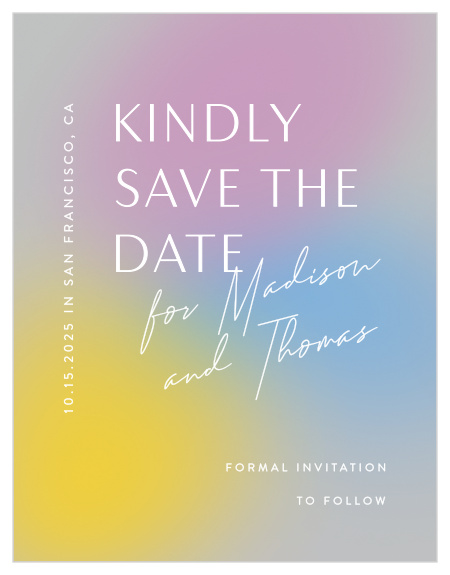 Mark a spot on everyone's calendar with our Love Aura Save the Date Magnets.