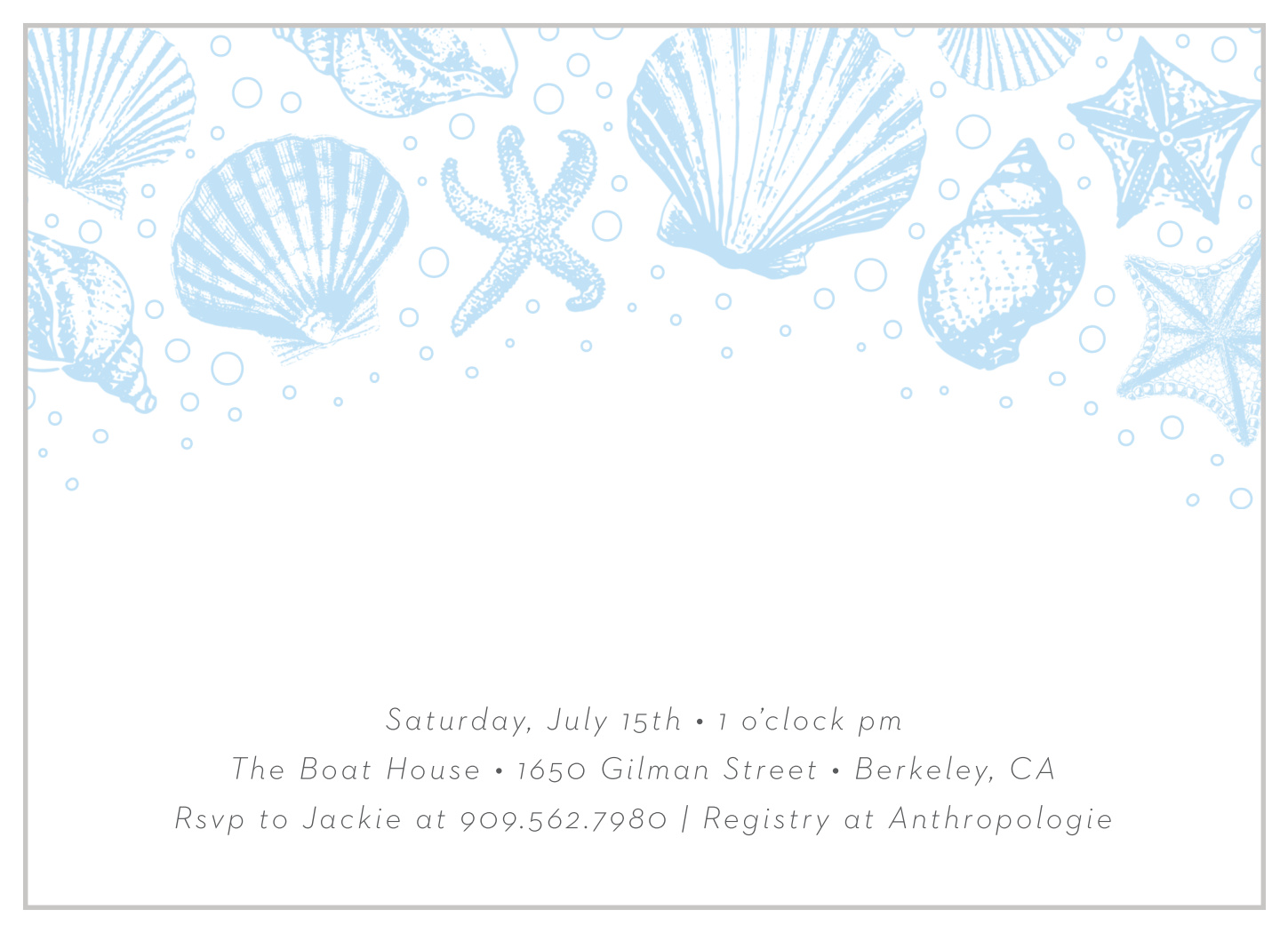 Sea Shell Bridal Shower Invitations