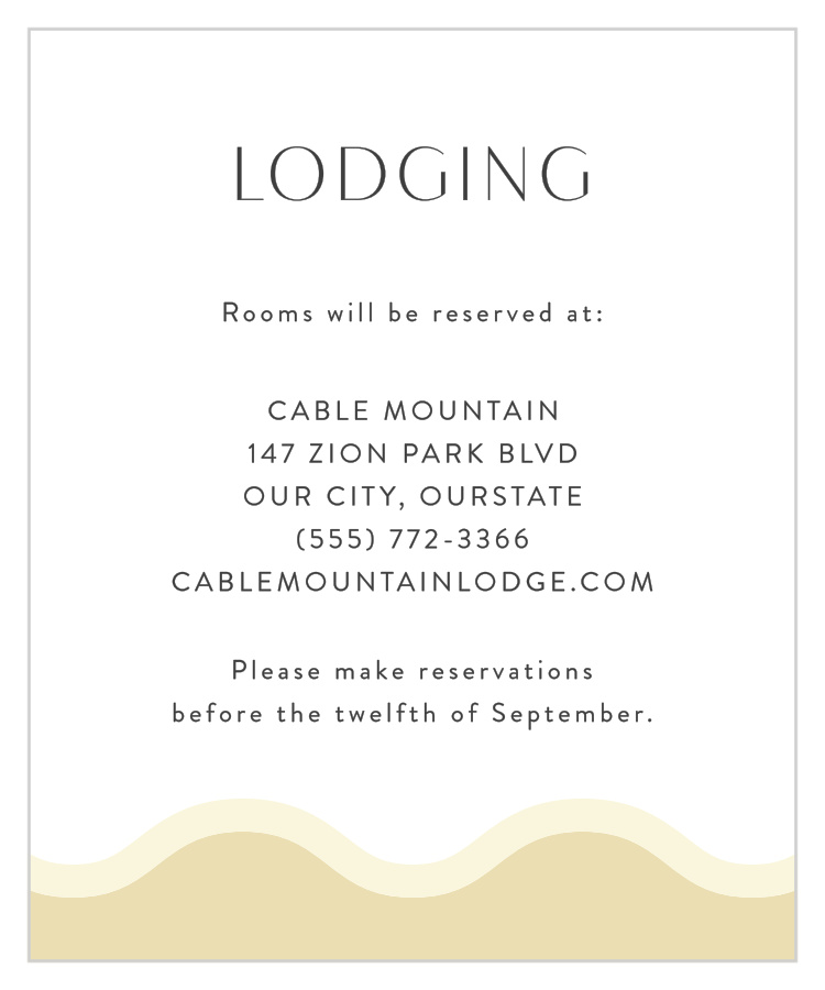 Wave Pool Accommodation Cards