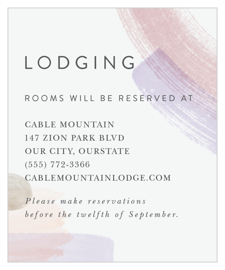 Painted Abstract Accommodation Cards
