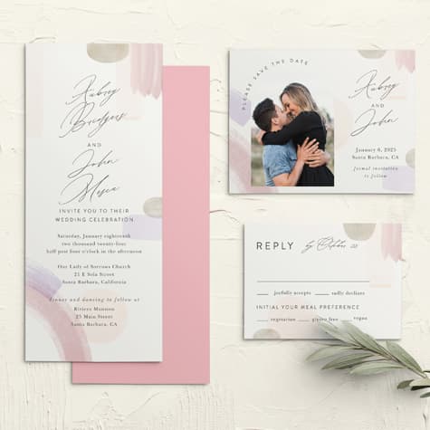 Painted Abstract Tea Wedding Invitations