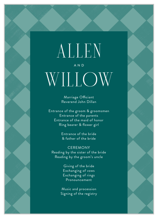 Classic Checker Wedding Programs