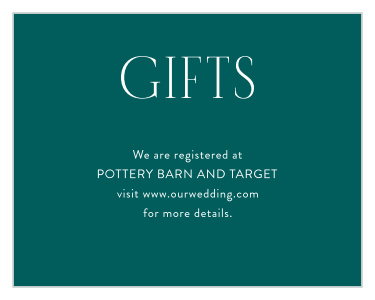 Our Classic Checker Registry Cards let family and friends know where you would like your wedding gifts from.