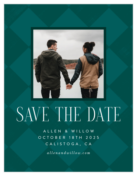 Announce your engagement and upcoming wedding to family and friends with our Classic Checker Save the Date Cards.