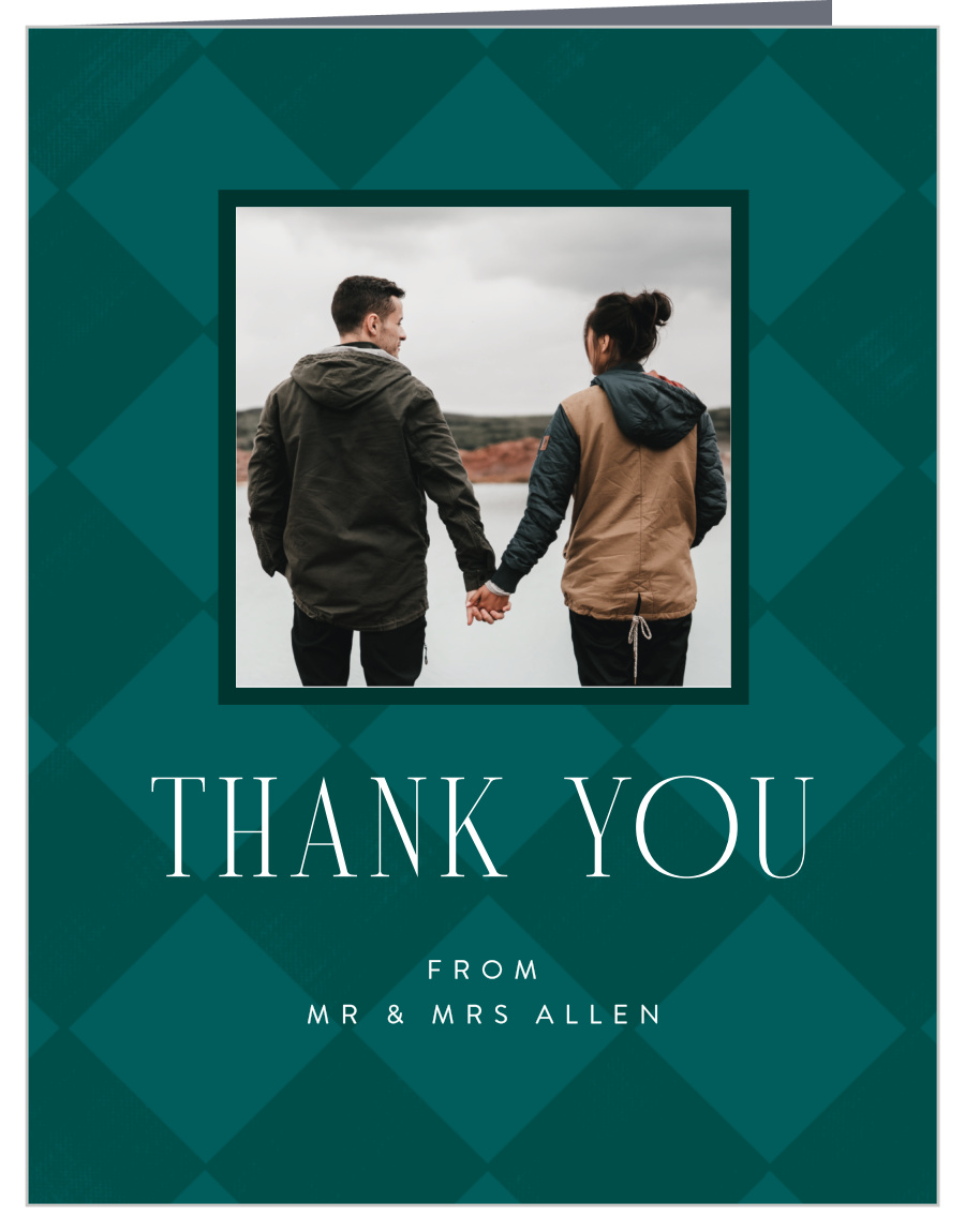 Classic Checker Wedding Thank You Cards