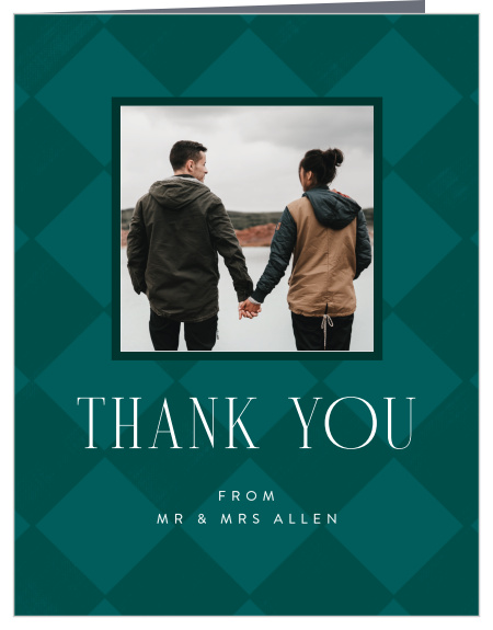 Classic Checker Wedding Thank You Cards