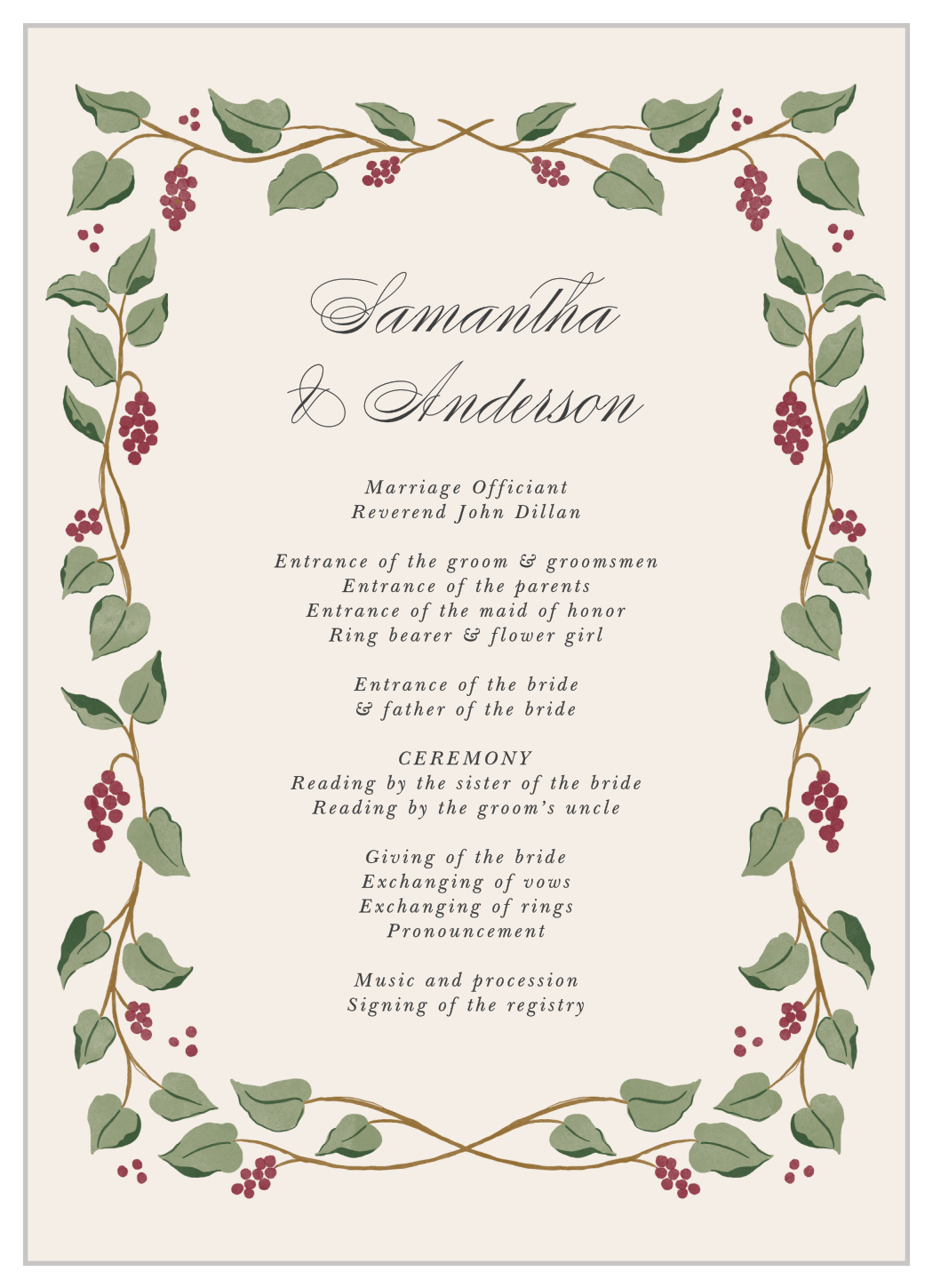 Vineyard Vines Wedding Programs