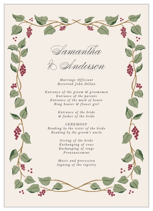 Vineyard Vines Wedding Programs