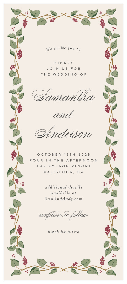 Set the scene for your perfect wedding with our Vineyard Vines Tea Wedding Invitations. 