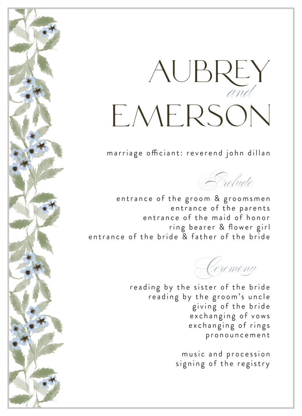 In Alignment Wedding Programs