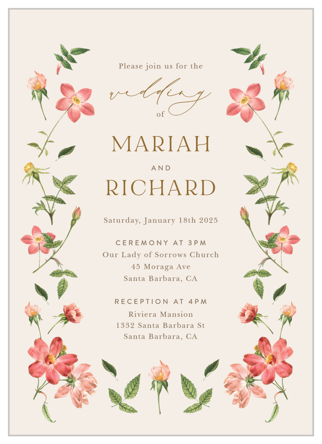 Foraged Florals Wedding Invitations