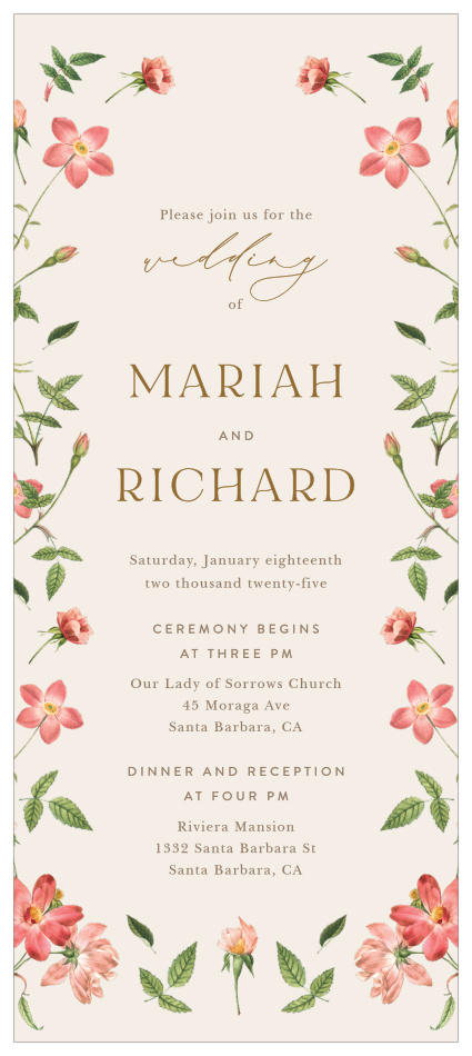 Surround yourselves with close friends and family on your special day when you send out our Foraged Florals Tea Wedding Invitations.