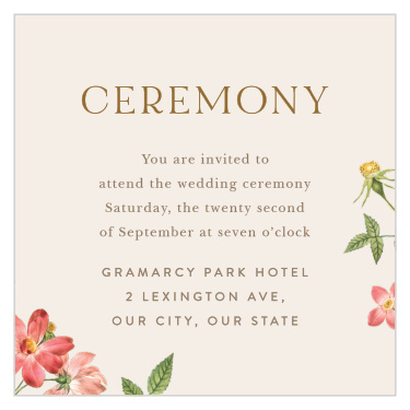 Foraged Florals Ceremony Cards