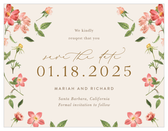 Our Foraged Florals Save the Date Magnets let family and friends know of your upcoming wedding!