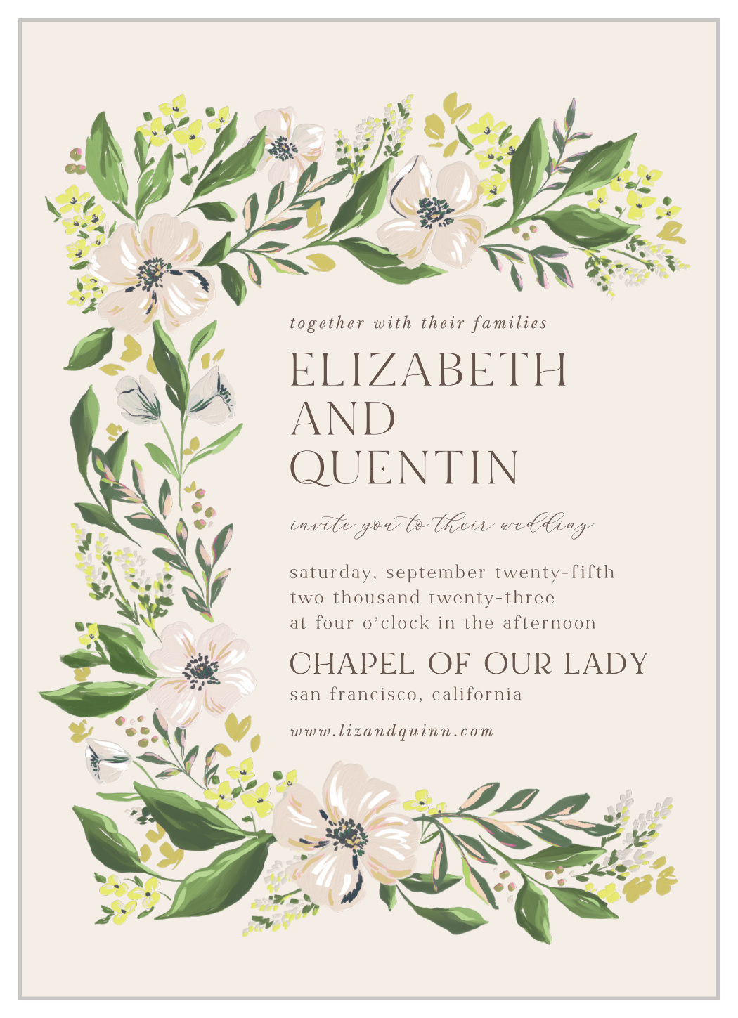 Spring Bouquet Wedding Invitations