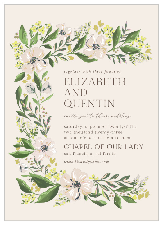 Bring family and friends together for your special day with our Spring Bouquet Wedding Invitations.