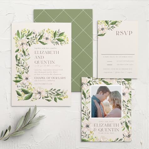 Spring Bouquet Wedding Invitations