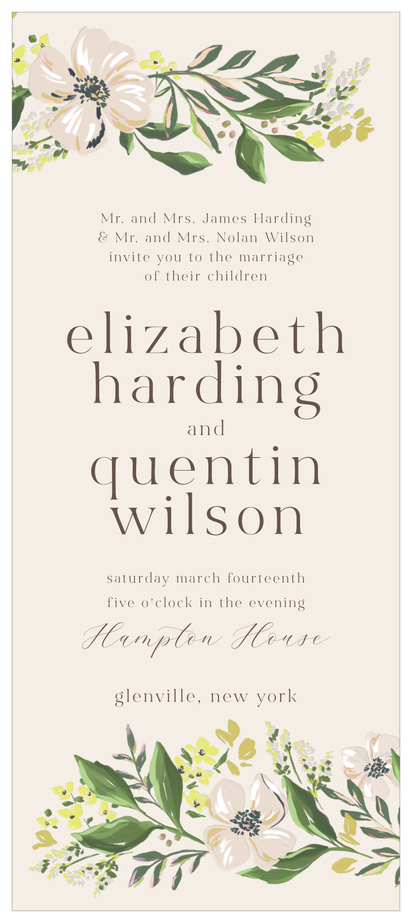 Spring Bouquet Tea Wedding Invitations