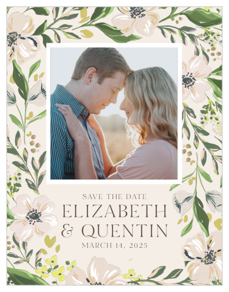 Our Spring Bouquet Wedding Save the Date Magnets are the perfect way to announce your upcoming wedding to family and friends.