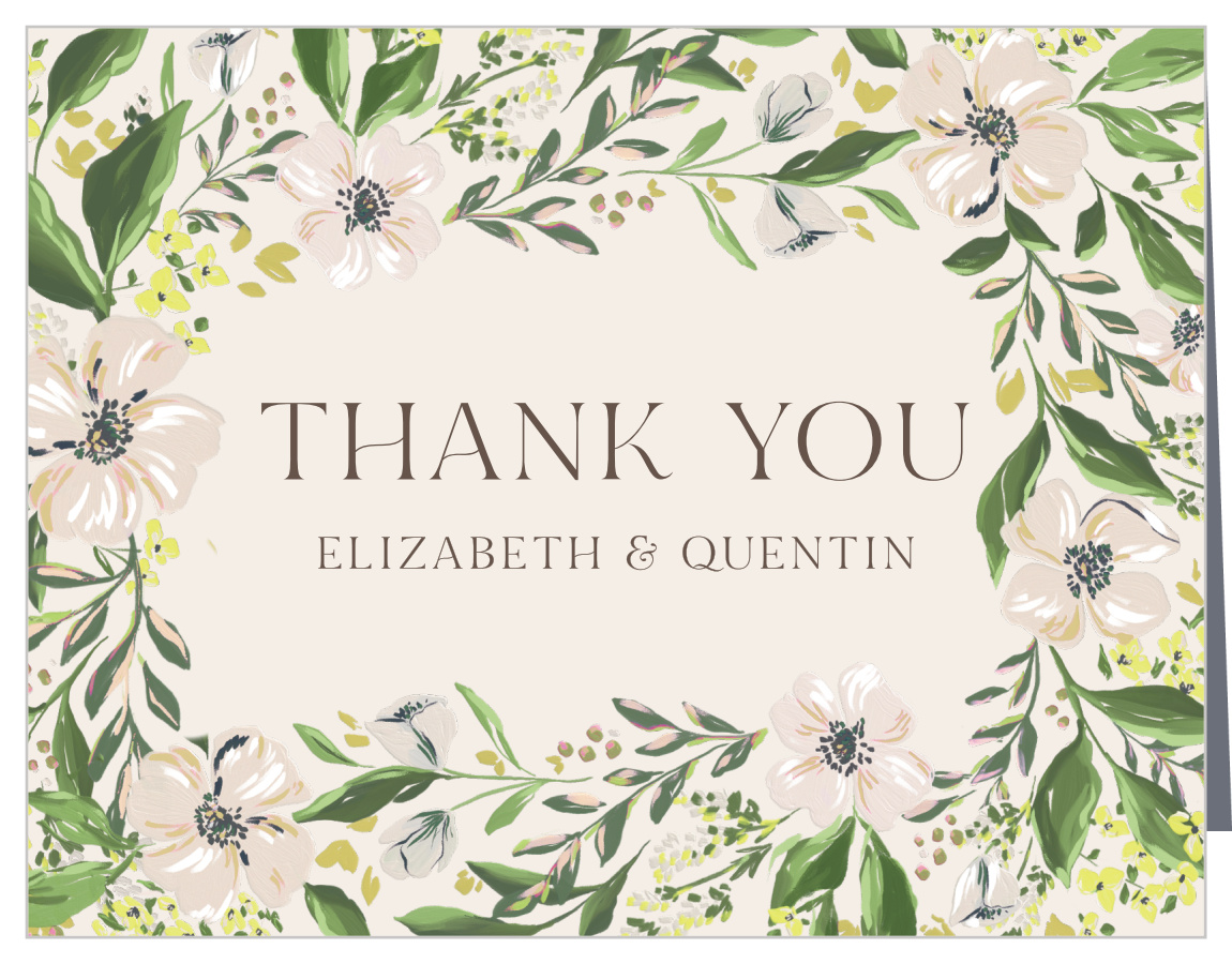 Spring Bouquet Wedding Thank You Cards