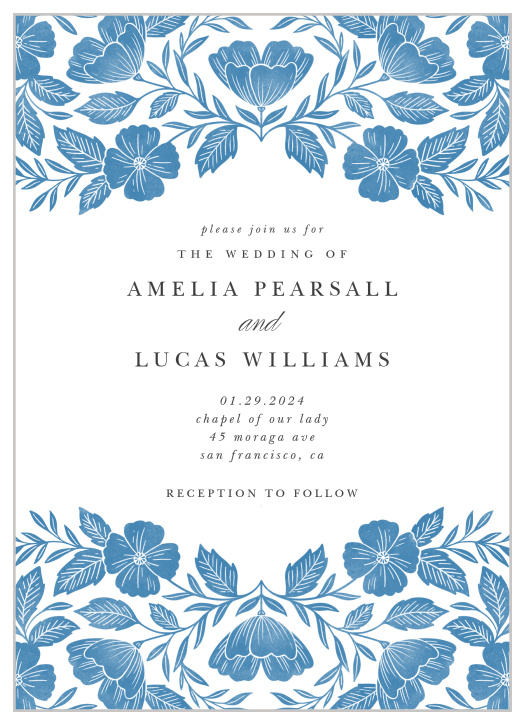 Surround yourselves with close friends and family on your special day with our Fall in Love Wedding Invitations.