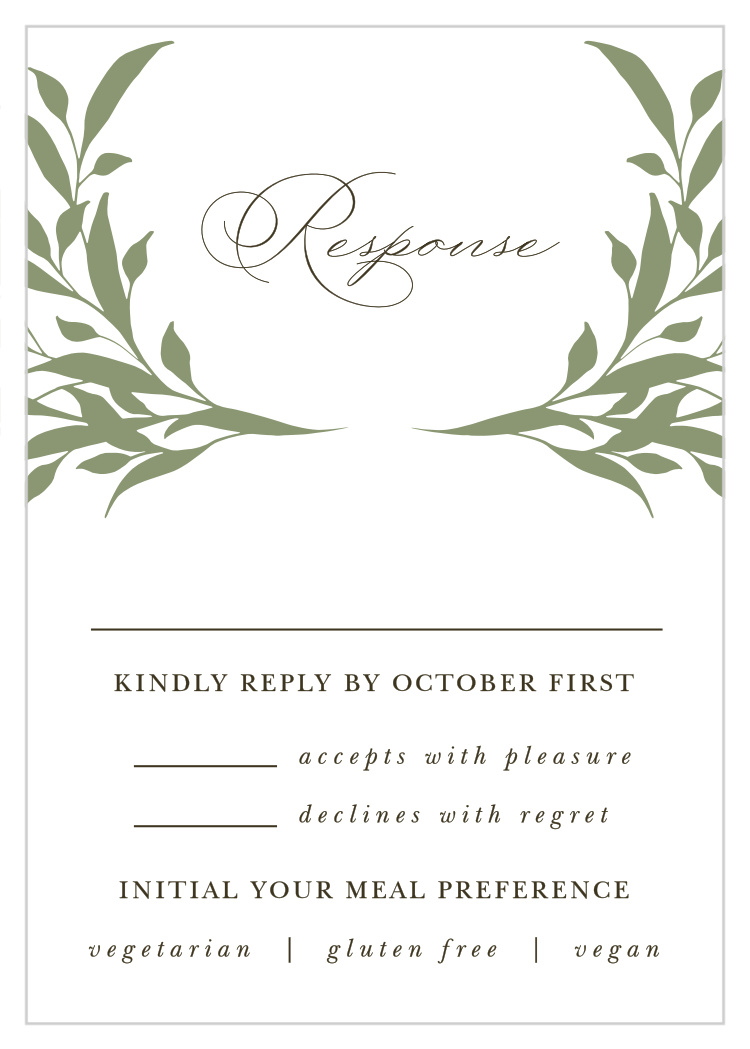 Leafy Crest Response Cards