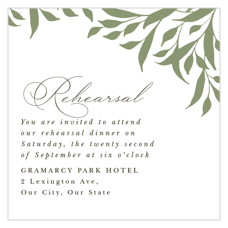 Leafy Crest Rehearsal Cards