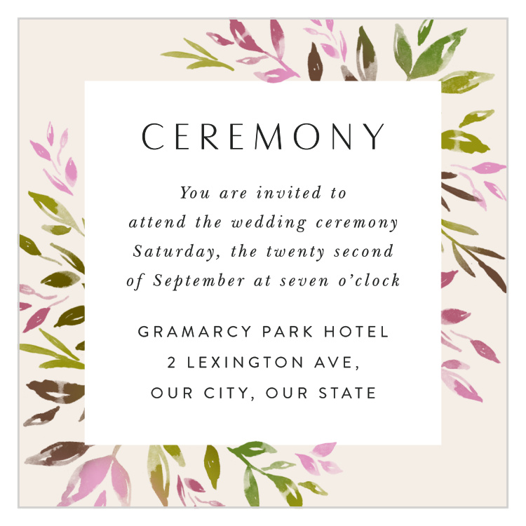 Vibrant Foliage Ceremony Cards