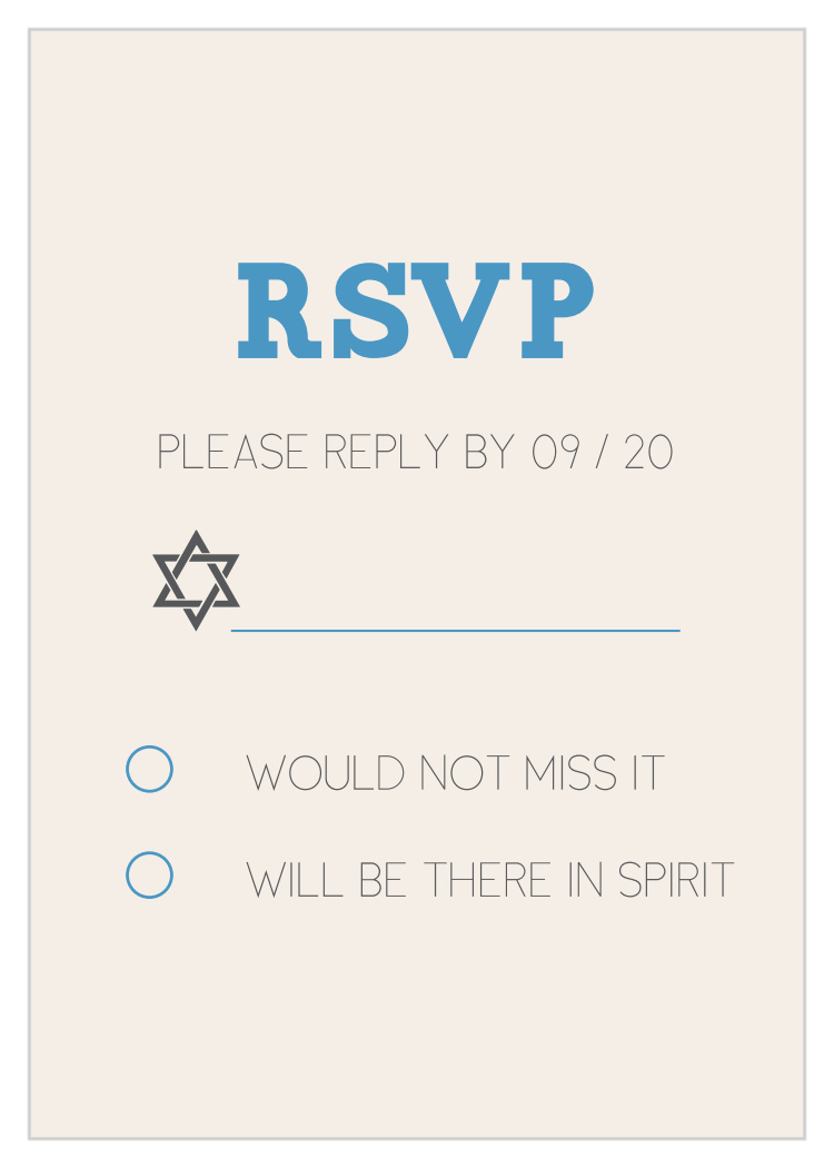 Columned Bars Bar Mitzvah Response Cards