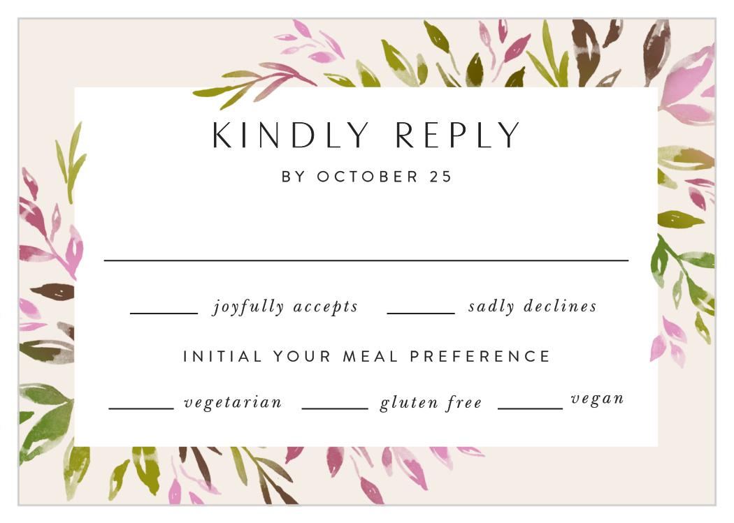 Vibrant Foliage Response Cards
