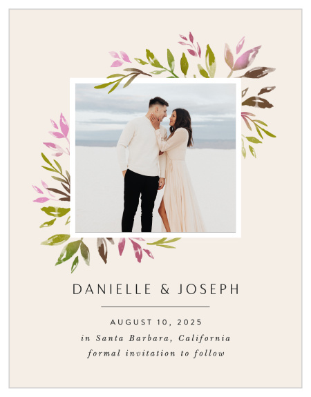 Announce your upcoming wedding to family and friends when you send out our Vibrant Foliage Save the Date Magnets.