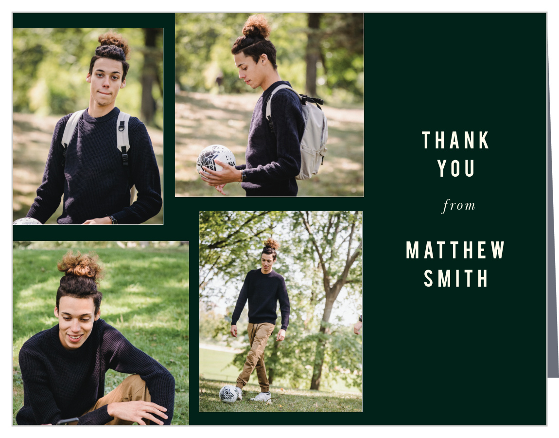 Soccer Player Graduation Thank You Cards