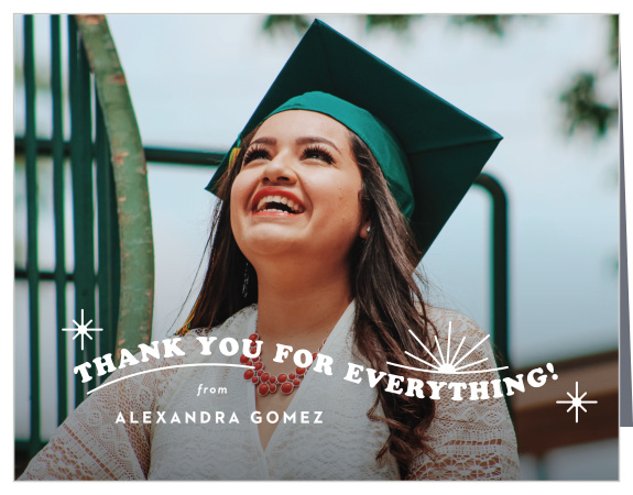 Our Future Looking Bright Graduation Thank You Cards let family and friends know how much you appreciated their presence at your celebration.
