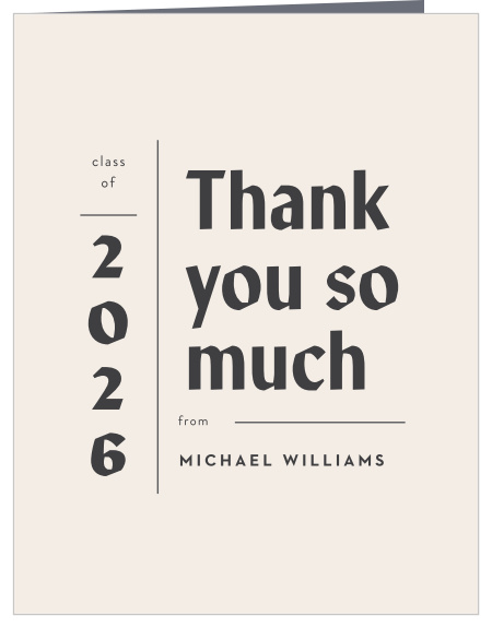 Show your gratitude to the family and friends that attended your celebration with our Mod Grid Graduation Thank You Cards.