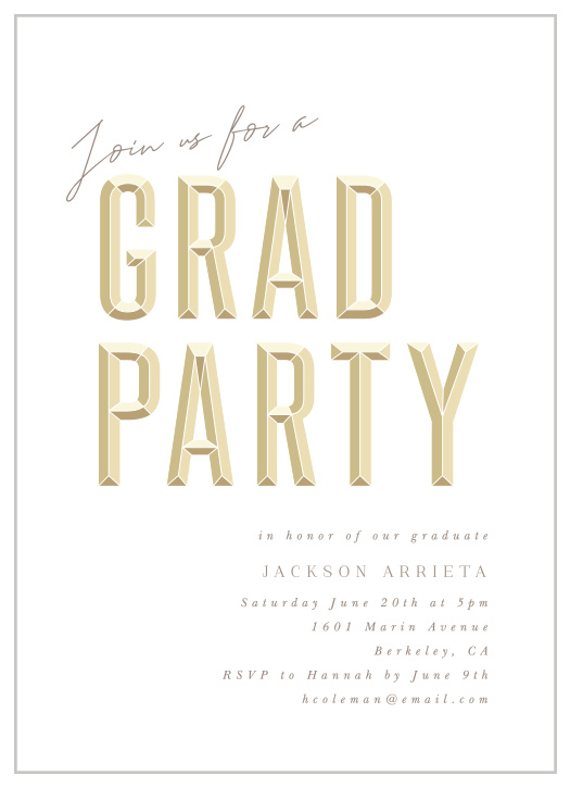 Share the big news in style with our Bevel Year Graduation Invitations. 