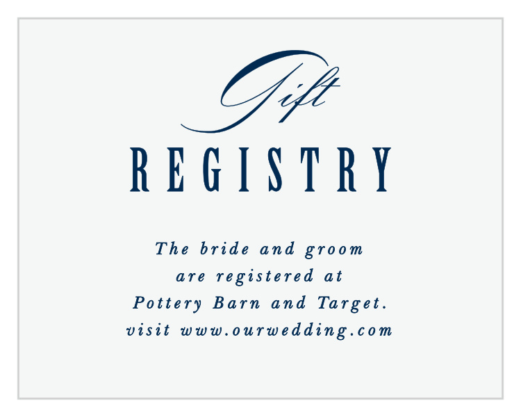 Ribbon & Damask Registry Cards